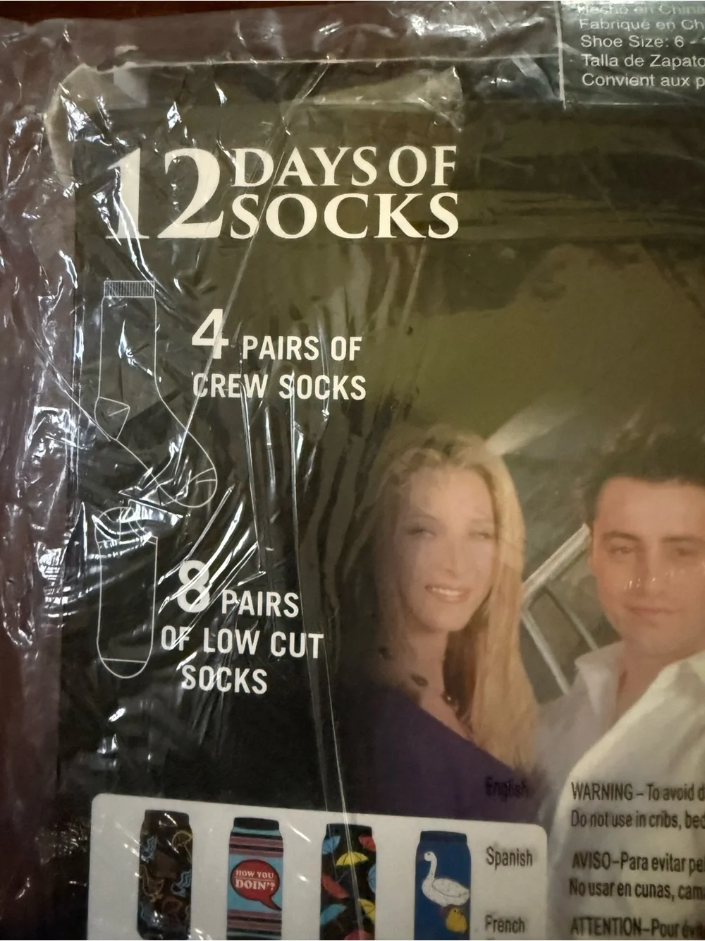 NEW Friends TV Show 12 Days of Socks Advent Gift Set | 12 Pairs | Crew & Low Cut